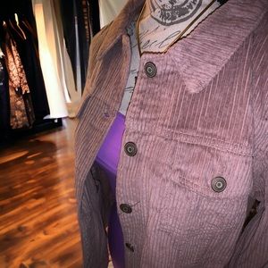 Fashion Nova Dusty Rose Mauve Pink Corduroy Button Up Jacket